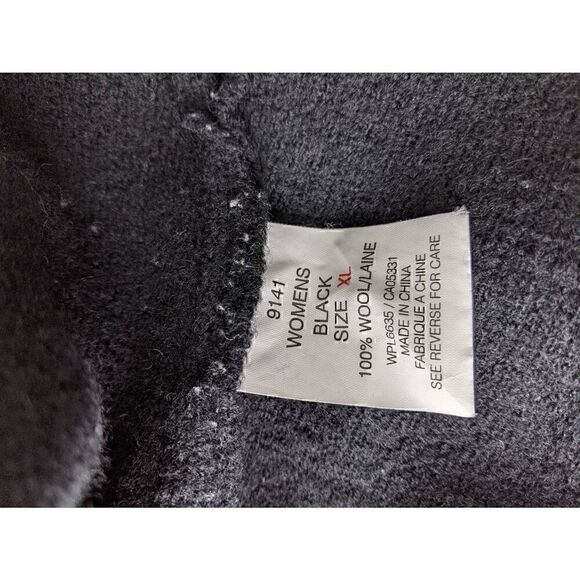 Woolrich Black Cabin Core Mama Bear Button Up Black Wool Vest Sz XL - Picture 7 of 8